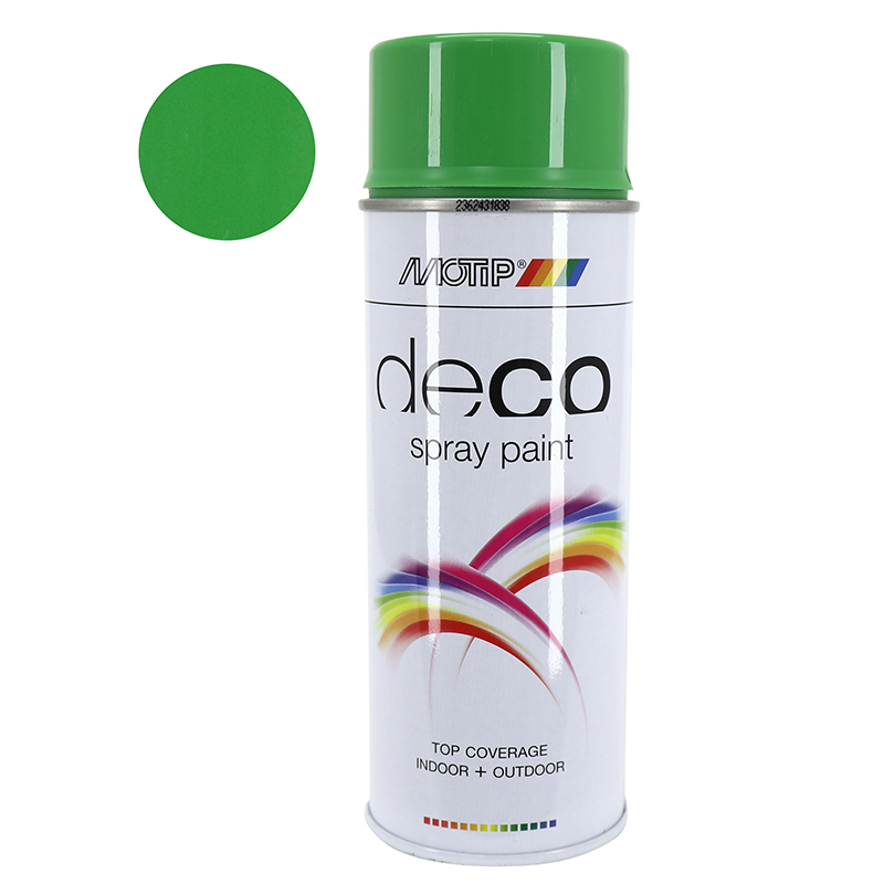 Bombe de peinture Motip Déco glycéro brillant vert pomme 400 ml (01607)