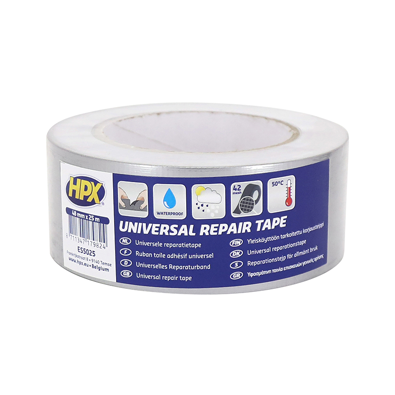 Ruban adhésif HPX toile universel type américain argent 50 mm x 25 m