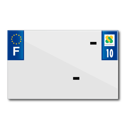 Bande plaque moto 210X130 pour PVC vierge dep. 10-EURO (vendu a l'unite)