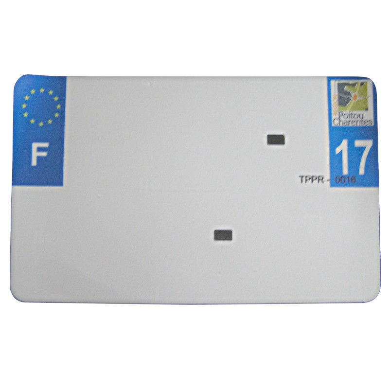 Bande plaque moto 210X130 pour PVC vierge dep. 17-EURO (vendu a l'unite)