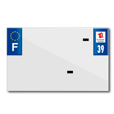 Bande plaque moto 210X130 pour PVC vierge dep. 39-EURO (vendu a l'unite)