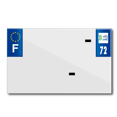 Bande plaque moto 210X130 pour PVC vierge dep. 72-EURO (vendu a l'unite)