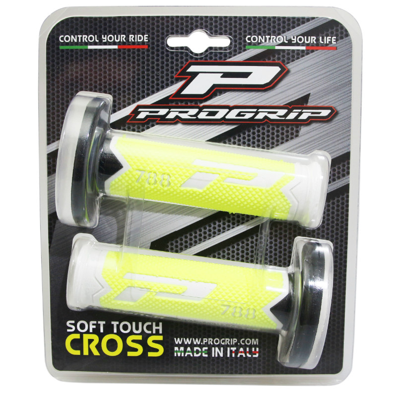 Revêtement de poignée Progrip 788 triple densité fluo blanc-jaune-noir 115 mm - vue 2