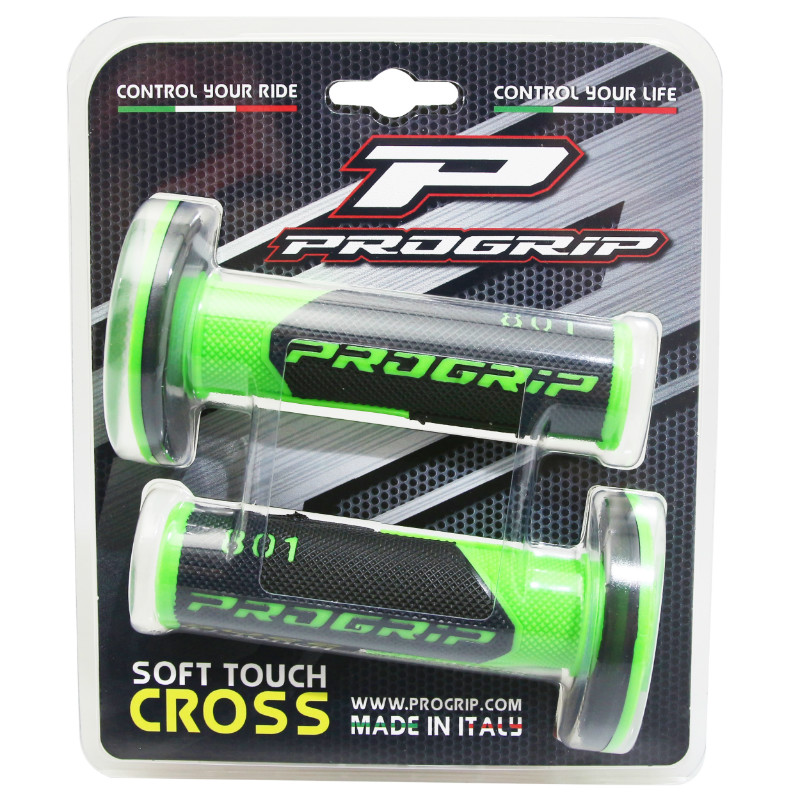 Revêtement de poignée Progrip 801 double densité fluo vert-noir 115 mm (paire) - vue 2
