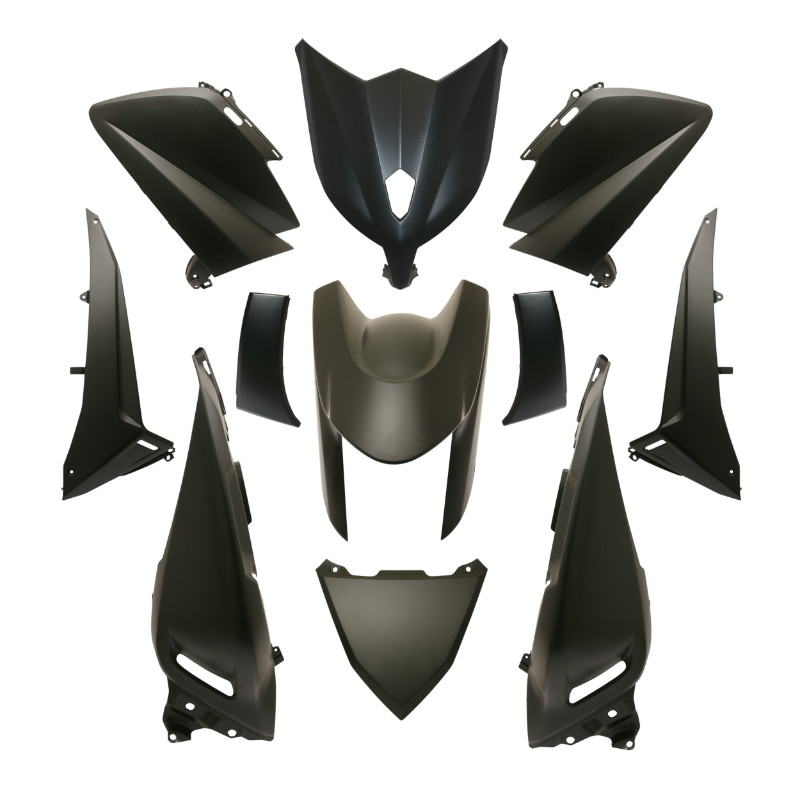 Carrosserie-carénage maxiscooter adaptable Yamaha 530 TMAX 2012-2014 noir mat (kit 11 pièces) P2R