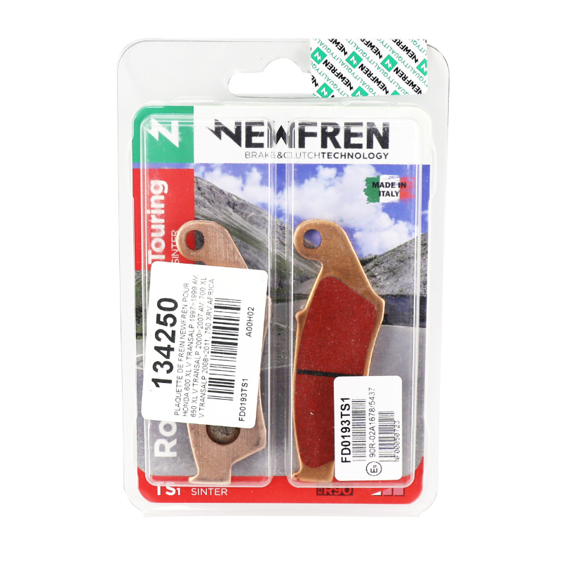 Plaquette de frein Newfren FD0193TS métal fritté Honda XL V Transalp 600/650/700 et XRV Africa Twin 750 - vue 3