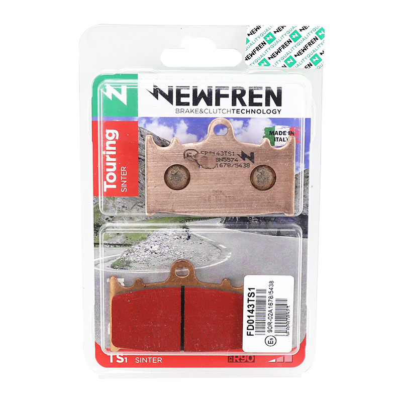 Plaquette de frein Newfren pour kawasaki 600 ZX-6R ninja 1993+1997 av - suzuki 1250 GSF bandit 2007+2018 av, 750 GSX-R 2000+2003 av (l 70MM - h 46MM - p 8MM) (FD0143TS) (touring metal fritte) - vue 3