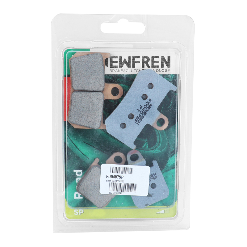 Plaquette de frein Newfren pour yamaha 1670 MT01 2007+ av, 1700 v max 2009+2012 av, 1000 YZF R1 2007+2014 av (l 62MM-31MM - h 45MM-48.5MM - p 8.5MM) (FD0407SP) (sport TT pro metal fritte) - vue 3