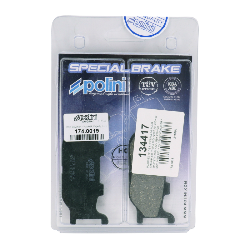 Plaquette de frein Polini 174.0019 MT-03 660 TMAX 500 FZ6 600 Majesty 400 - vue 3