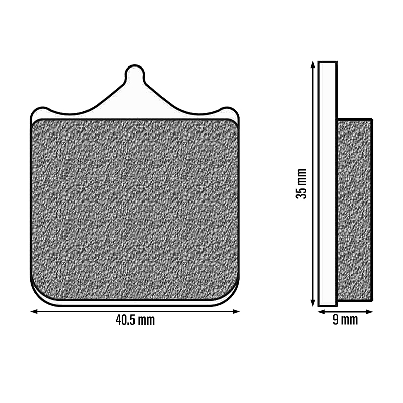 Plaquette de frein Newfren pour BMW 1000 s r 2013+2019 av, 1000 s RR 2009+2018 av, triumph 900 street twin 2019+ av (l 35MM - h 40.5MM - p 9MM) (FD0466SP) (sport TT pro metal fritte) - vue 2