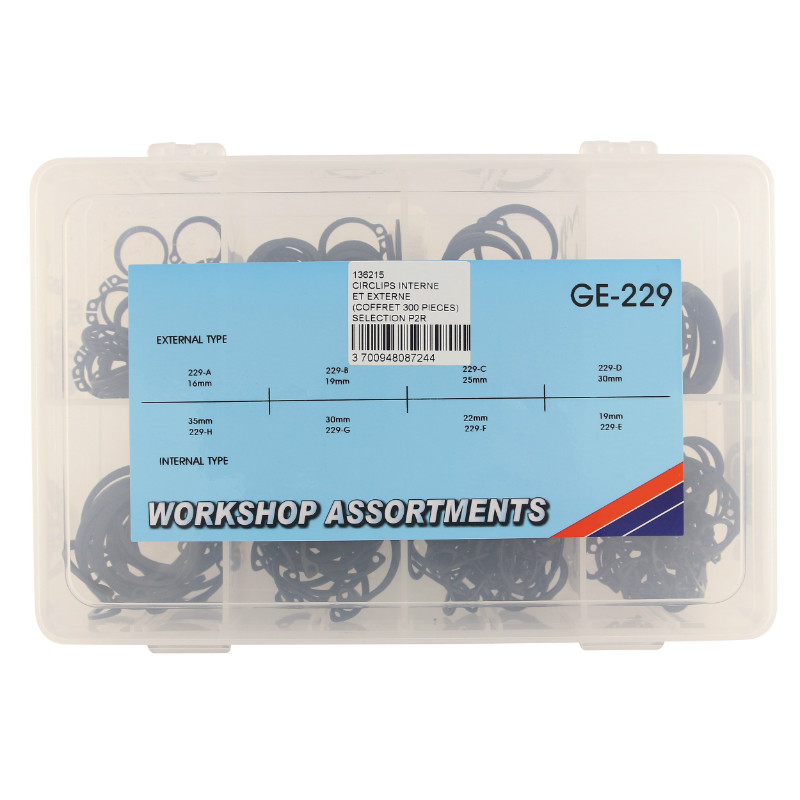 Coffret 300 circlips extérieur et intérieur diamètre 16 à 35 mm P2R - vue 3