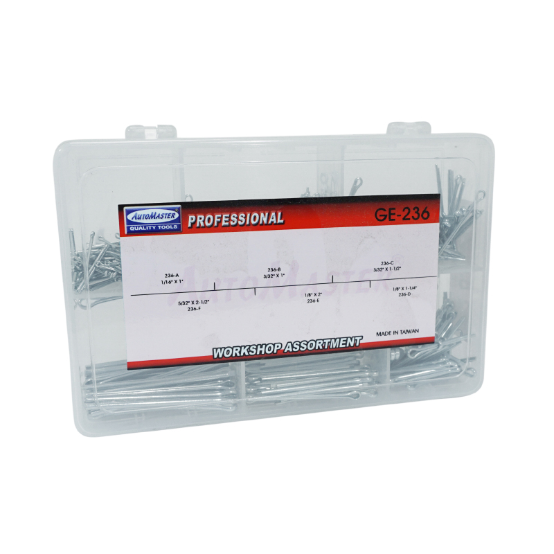 Goupille fendue 6 tailles assortiment boîte de 555 pièces P2R - vue 3