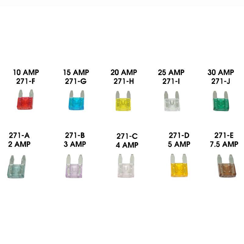 Fusible plat enfichable miniature 2-3-4-5-7,5-10-15-20-25-30A assortiment coffret 200 pièces P2R - vue 2
