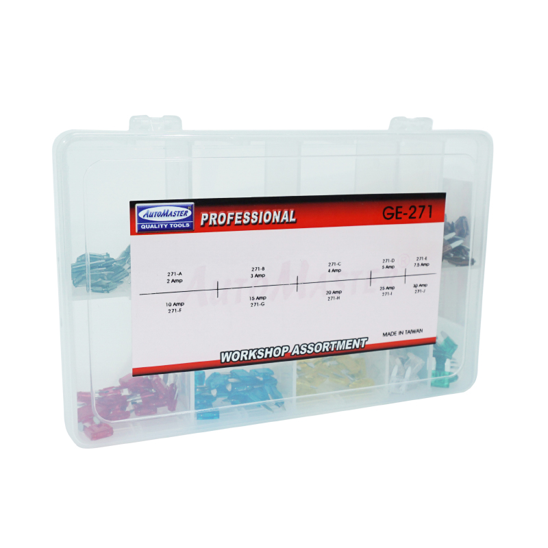 Fusible plat enfichable miniature 2-3-4-5-7,5-10-15-20-25-30A assortiment coffret 200 pièces P2R - vue 3
