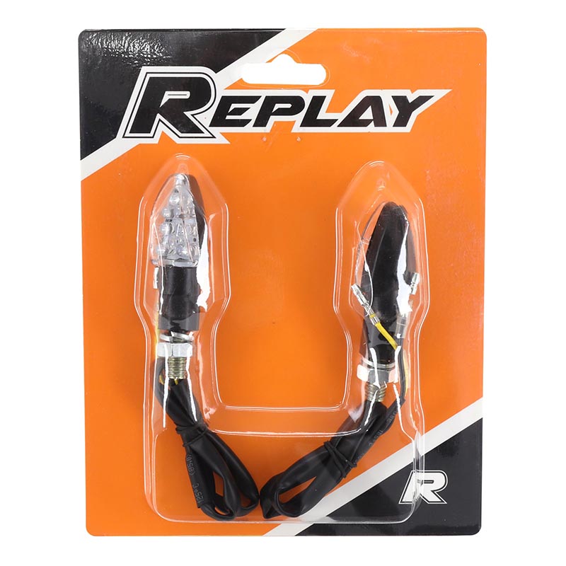 Clignotant universel Replay micro fleche 8 leds transparent-noir (l 55MM - h 20MM - l 23MM) (homologue ce) (paire) - vue 3