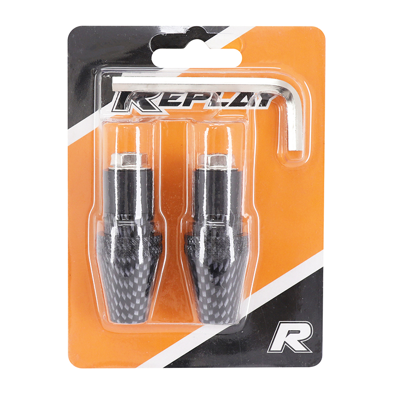 Embout de guidon Replay conique moleté carbone 17 mm (paire) - vue 2