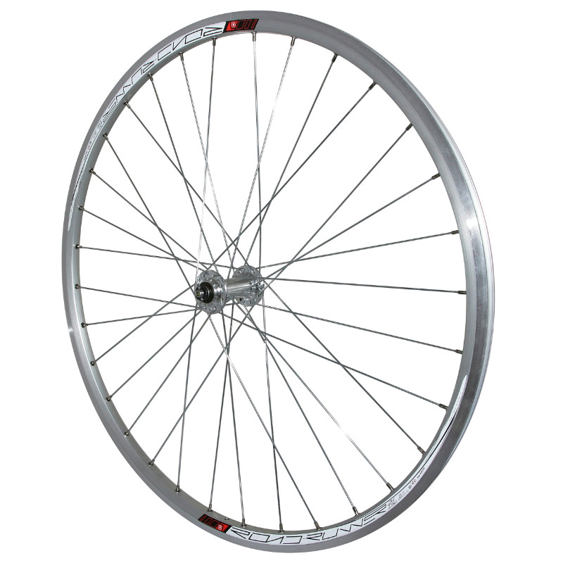 Roue route patin blocage 700 avant argent moyeu Velox 32 rayons galva jante 15C - vue 2