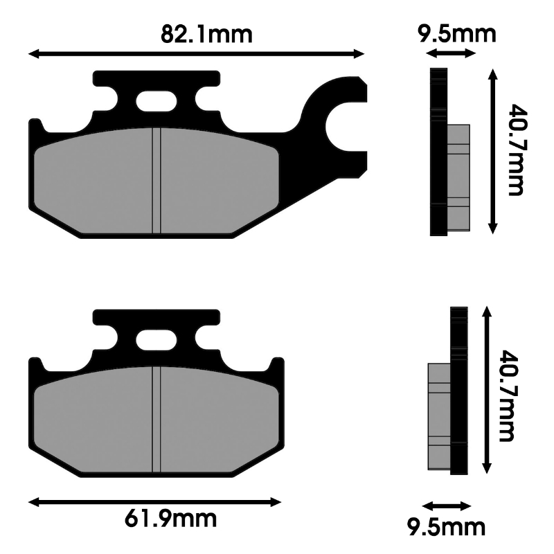 Plaquette de frein Polini pour Suzuki Burgman 125 2002-2013 et Sixteen 250 arrière - vue 2