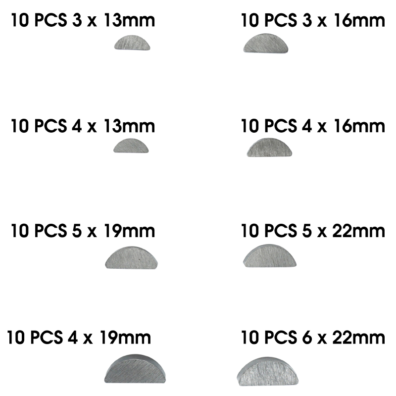 Clavette demi-lune assortiment 8 tailles boîte de 80 pièces Sélection P2R - vue 2