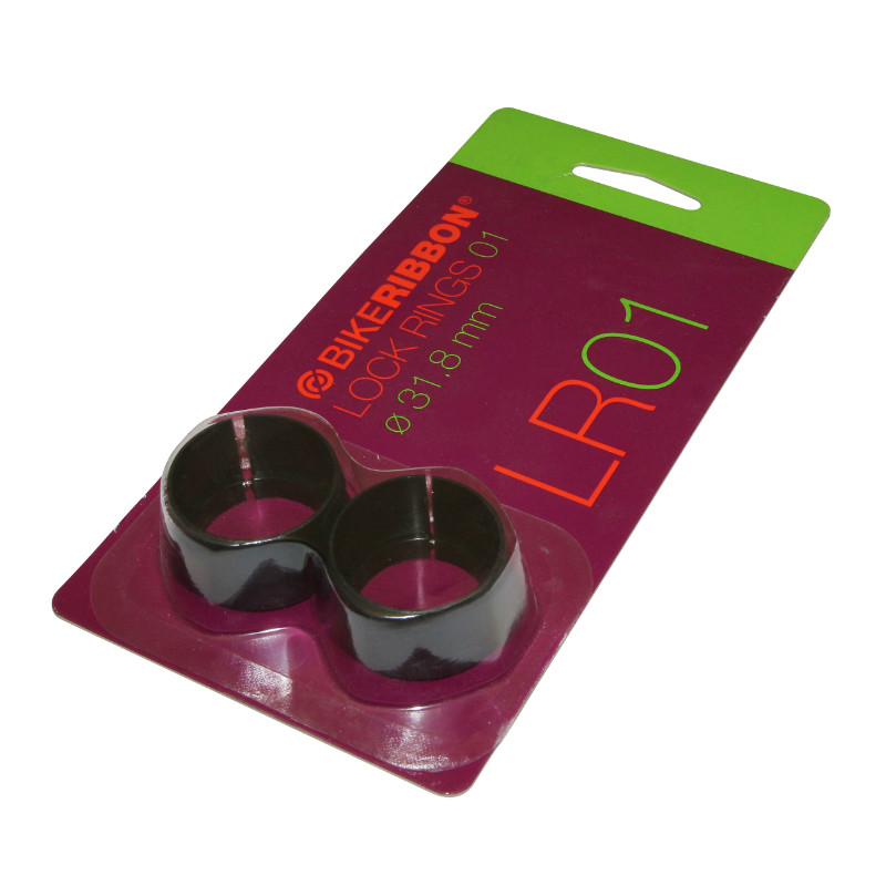 Collier à visser finition guidoline route cintre 31.8 mm Bike Ribbon noir (paire) - vue 2