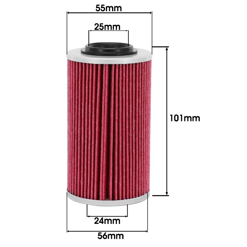 Filtre a huile moto adaptable buell 1125 CR 2009+2010, 1125 r 2008+2010 (54X96MM) -Hiflofiltro HF564 - vue 2