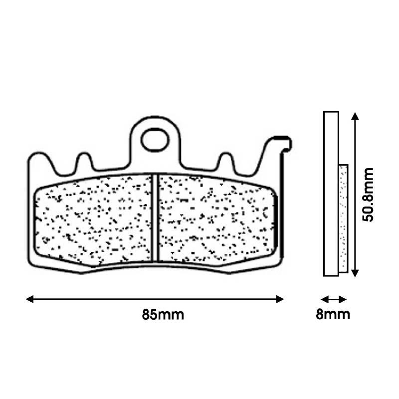 Plaquettes de frein CL BRAKES 1232 XBK5 sport métal fritté - vue 2