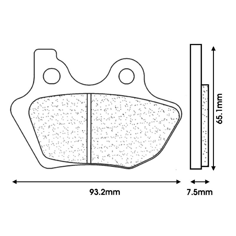 Plaquette de frein CL Brakes pour Harley-Davidson 1450 Dyna 2000-2006, Electra-Glide 2000-2006, FLST 2000-2006 AV+AR, 1584 FXST 2007+, 1584 Softail 2007, Road King AV (2958 A3+ custom metal fritté) - vue 2