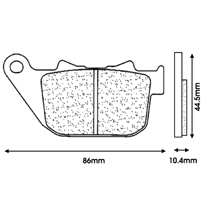 Plaquette de frein CL Brakes pour Harley-Davidson 883 XL Sportster Super-Low 2011-2013 et 1200 XL Sportster Low 2007-2011 arrière (1150-RX3 custom metal fritté) - vue 2