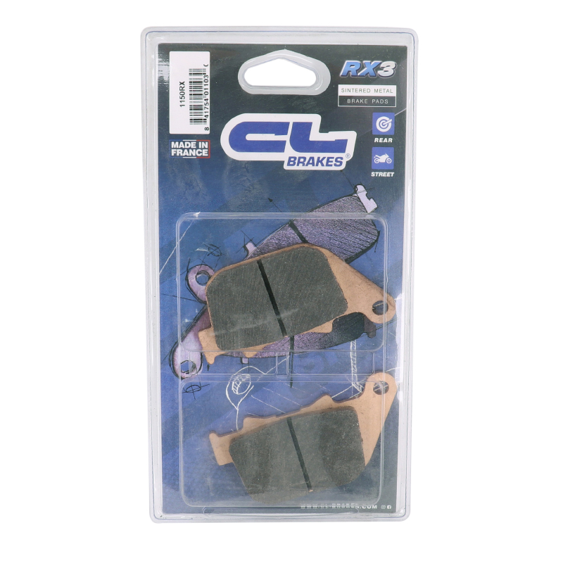 Plaquette de frein CL Brakes pour Harley-Davidson 883 XL Sportster Super-Low 2011-2013 et 1200 XL Sportster Low 2007-2011 arrière (1150-RX3 custom metal fritté) - vue 3