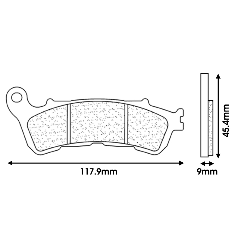 Plaquette de frein Cl Brakes pour honda 700 NC s 2012+ av, NC 700 X2012+ av, 1000 CB r 2008+ av, 1300 ST pan european 2008+ av (1 jeu de 2 plaquettes) (1159 A3+ touring metal fritte) - vue 2