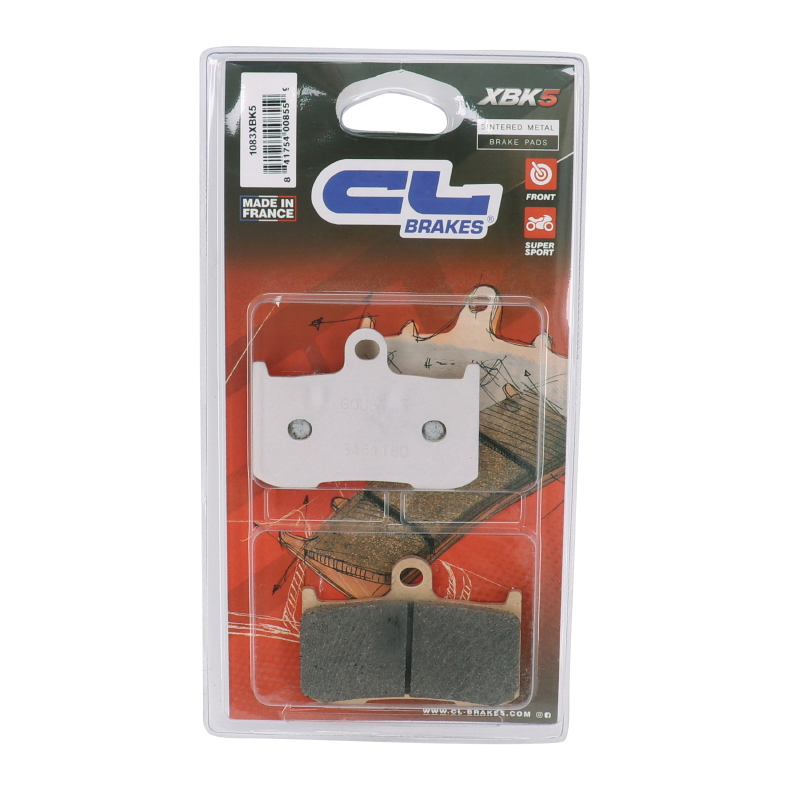 Plaquettes de frein CL Brakes 1083 XBK5 sport métal fritté Kawasaki Z900/Z800 ABS Triumph Street Triple R Suzuki GSX-8R - vue 3