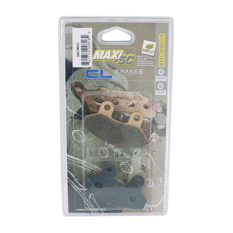 Plaquette de frein CL Brakes SYM 125 Joyride 2001-2010 avant RS2 2002+ avant (1 jeu de 2 plaquettes) - vue 3