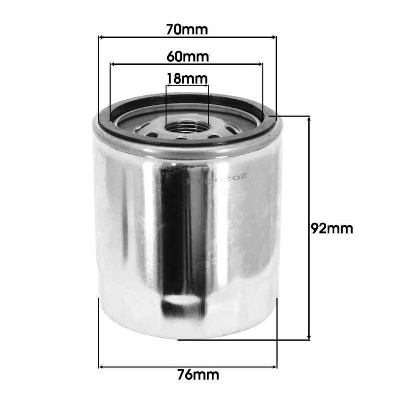 Filtre a huile moto adaptable harley-davidson 883 sportster, 1200 sportster, 1584 softail, 1690 electra glide (OEM: 63796-77 - 63805-80A - 63806-83) (76X92MM) -Hiflofiltro HF170C - vue 2