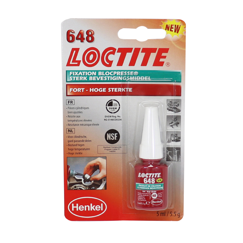 Bloc presse-fixe Loctite 648 haute résistance et hautes températures 5 ml - vue 2