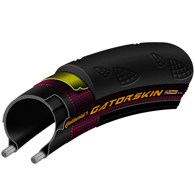 Pneu route 700 x 25 Continental gatorskin noir protection anti-crevaison TS (25-622) utilise la technologie du GP-4SEASON - vue 3