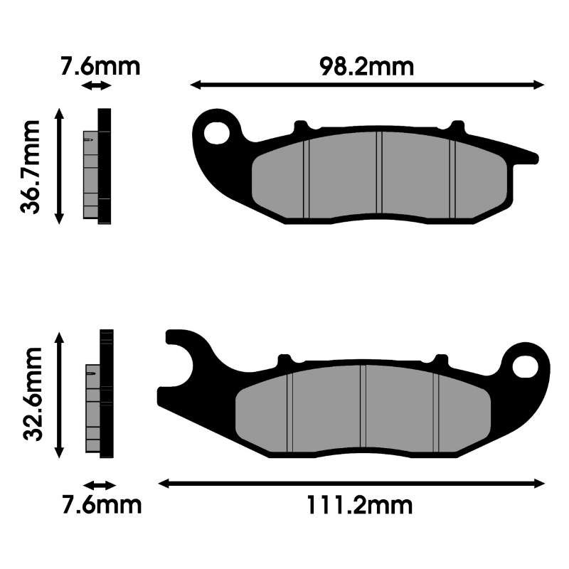 Plaquette de frein Polini pour Piaggio 50-125-150 Liberty AV, 125-150 Medley AV (174.0162) - vue 2