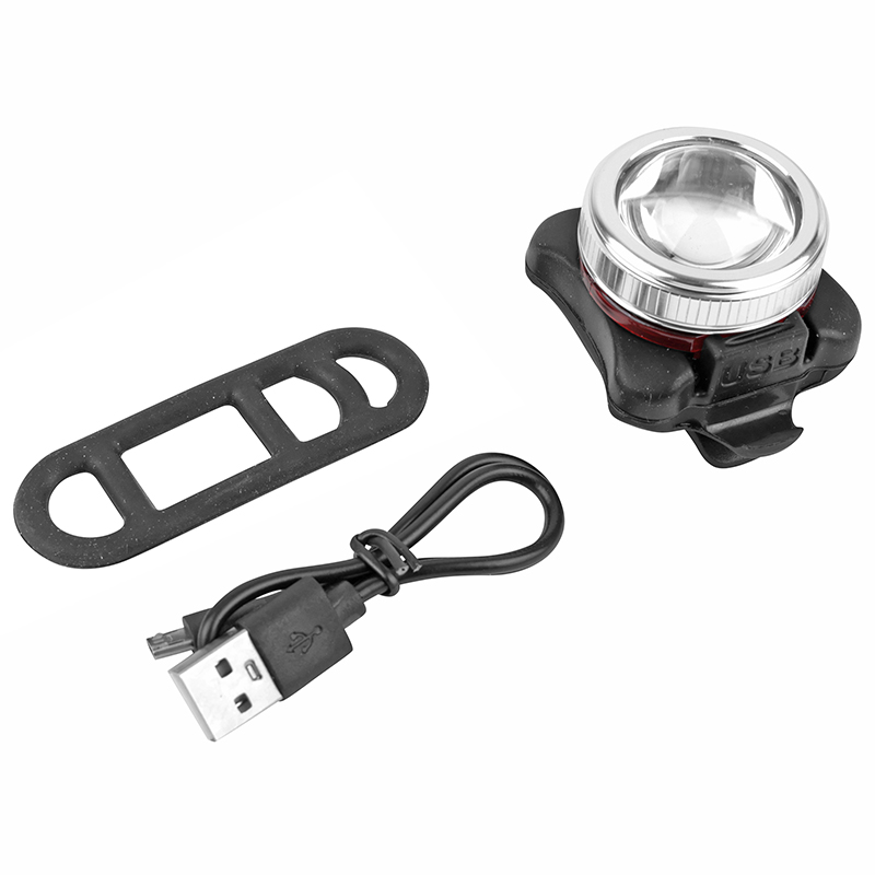 Éclairage vélo USB avant Newton LIGHT22AF COB LED 130 lumens argent-noir - vue 4