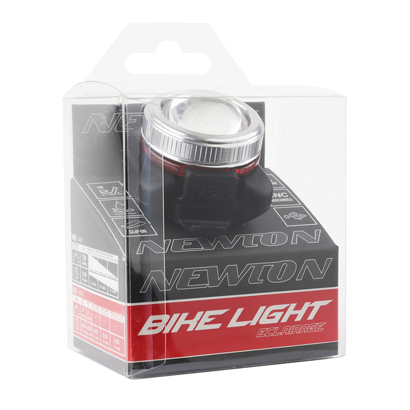 Éclairage vélo USB avant Newton LIGHT22AF COB LED 130 lumens argent-noir - vue 5