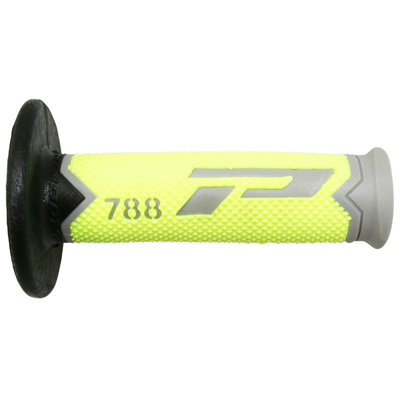 Revêtement de poignée Progrip 788 triple densité spécial édition fluo gris-jaune noir closed end 115 mm (paire) - vue 3