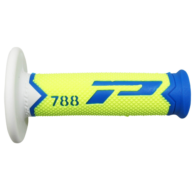 Revêtement de poignée Progrip 788 Triple densité Special Edition Fluo bleu-jaune-blanc 115 mm (paire) - vue 3