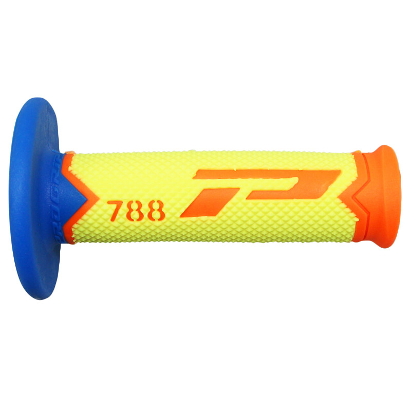 Revêtement de poignée Progrip 788 triple densité special edition fluo orange-jaune-bleu 115 mm (paire) - vue 3
