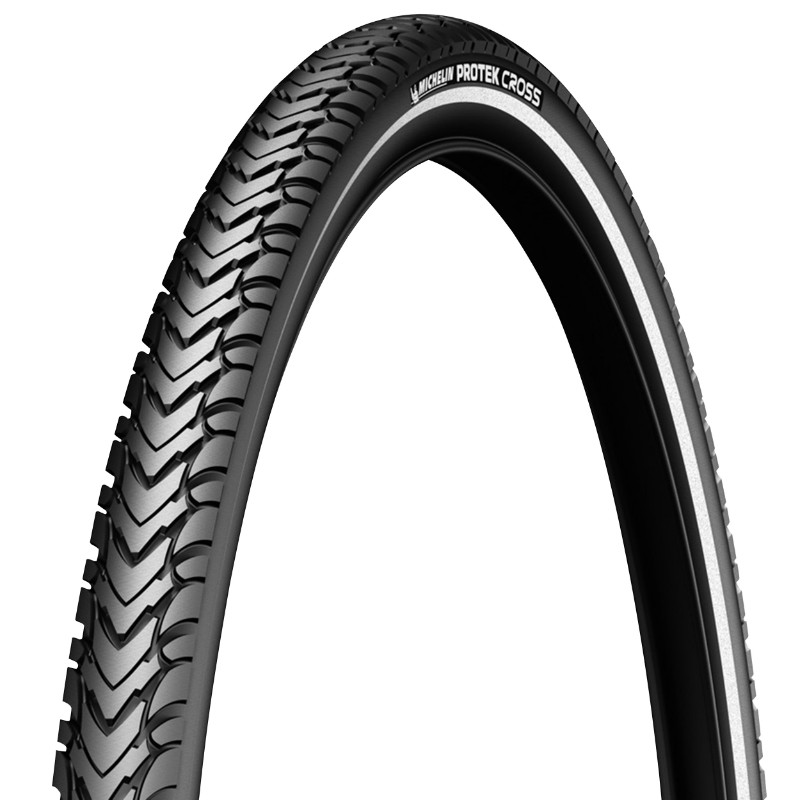 Pneu VTT 26 x 1.85 Michelin Protek Cross noir TR flanc réflex (47-559)