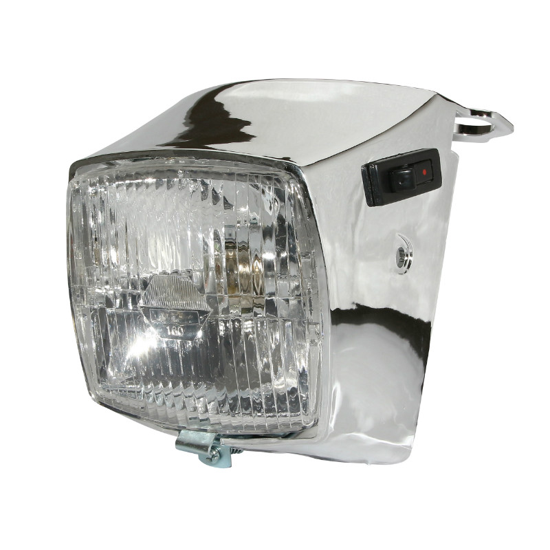 Optique cyclo adaptable Peugeot 103 avec entourage chrome et ampoule P26S 12V 15W P2R - vue 2