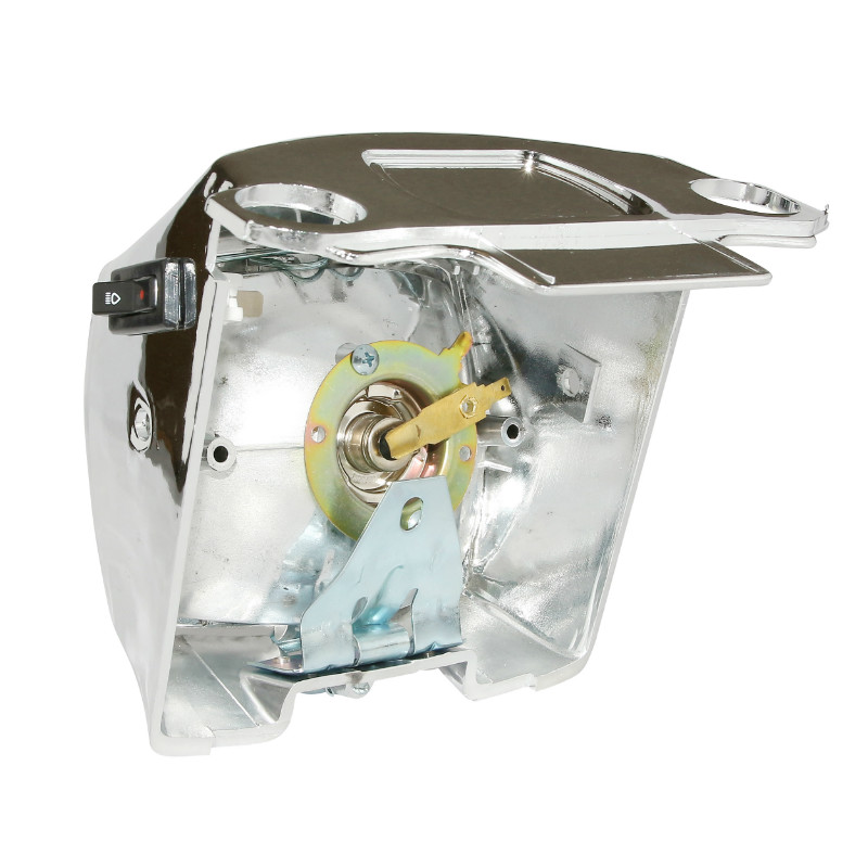 Optique cyclo adaptable Peugeot 103 avec entourage chrome et ampoule P26S 12V 15W P2R - vue 3