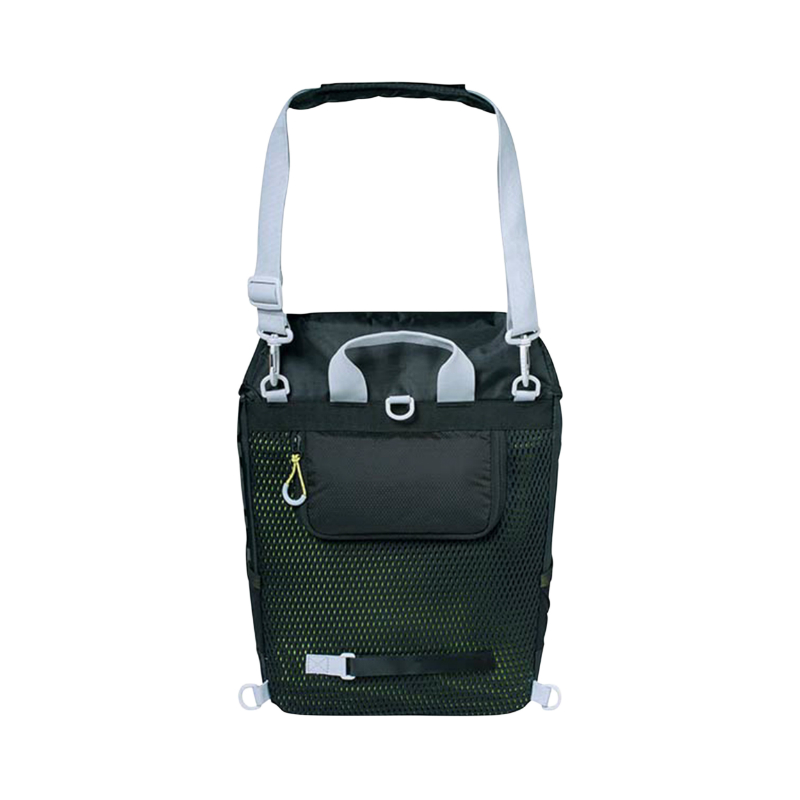 Sacoche arriere sac a dos velo laterale Basil miles daypack droit-gauche systeme fixation hook-on waterproof 17L noir liseret jaune fluo (bandouliere + sac a dos) (31X17X44CM) - vue 7