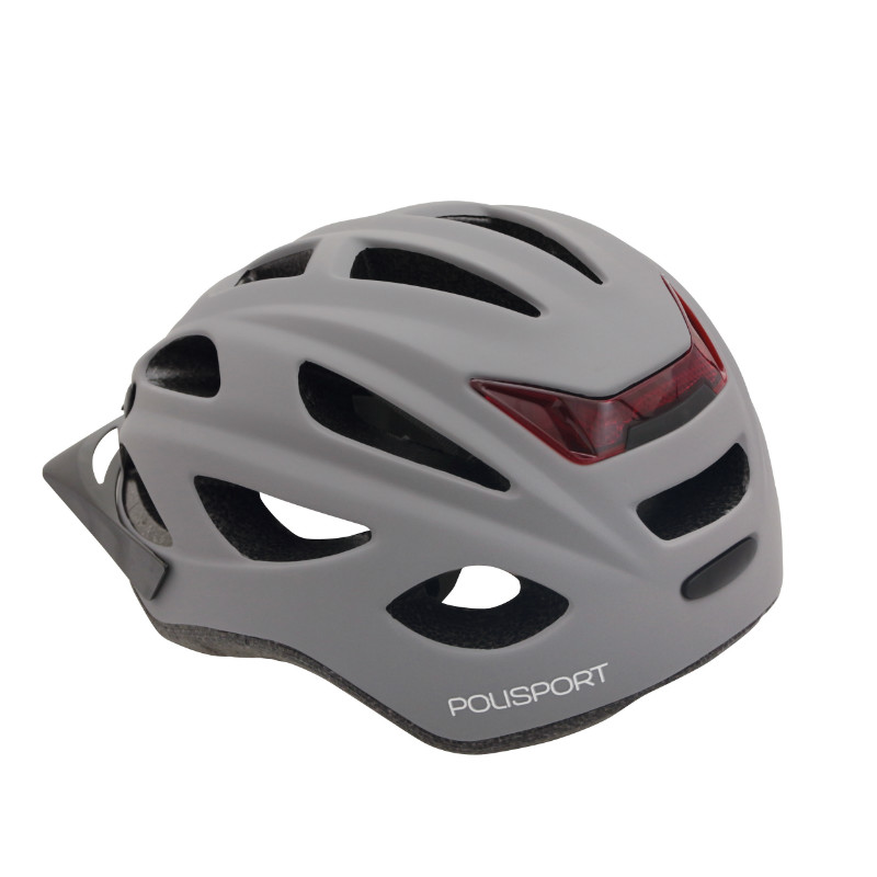 Casque vélo urbain Polisport Urbain-CityGo gris mat 54-59 cm avec lumière intégrée - vue 3