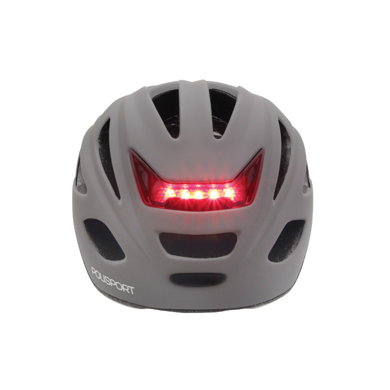Casque vélo urbain Polisport Urbain-CityGo gris mat 54-59 cm avec lumière intégrée - vue 4