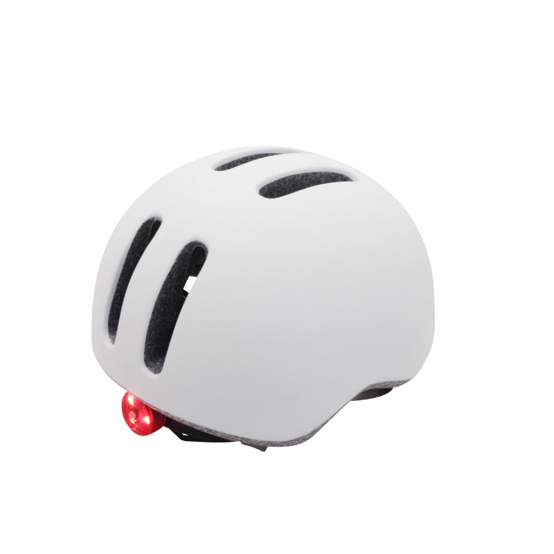 Casque vélo urbain Polisport Commuter In-Mold blanc mat visière grise 54-58 avec lumière intégrée - vue 2