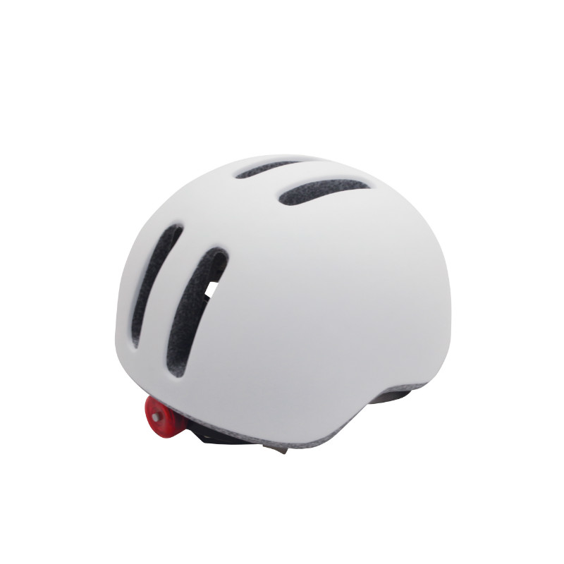 Casque vélo urbain Polisport Commuter In-Mold blanc mat visière grise 54-58 avec lumière intégrée - vue 3