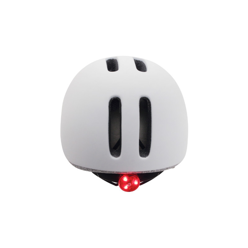 Casque vélo urbain Polisport Commuter In-Mold blanc mat visière grise 54-58 avec lumière intégrée - vue 4
